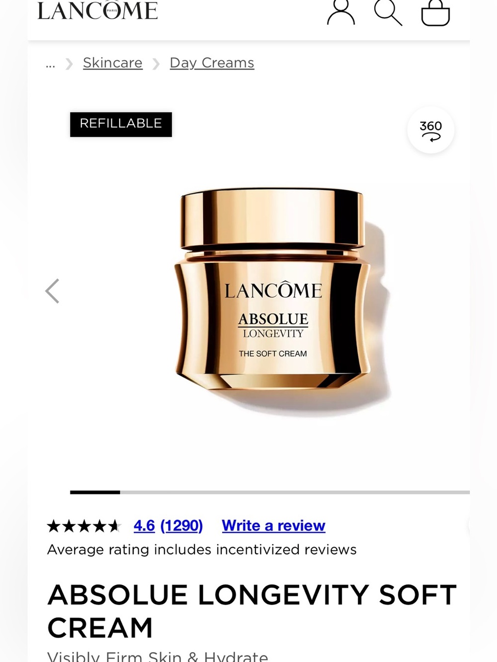 Lancome Absolue Longevity The Soft Cream 0.16oz/5ml